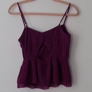 Silk cutout cami tank top